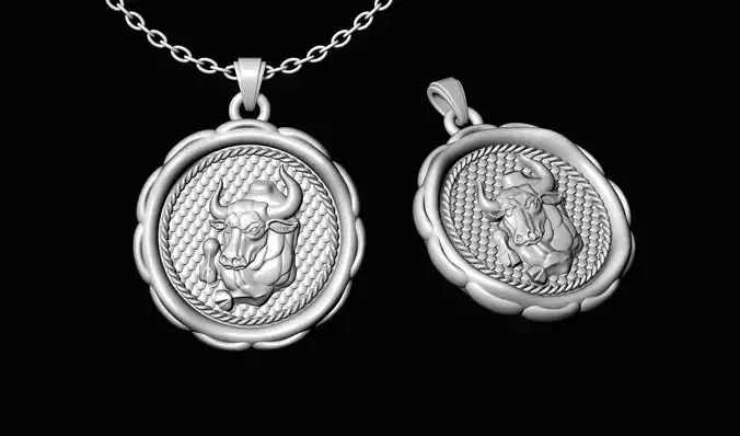 Taurus Zodiac Sign Gold Necklace Design 3D print model