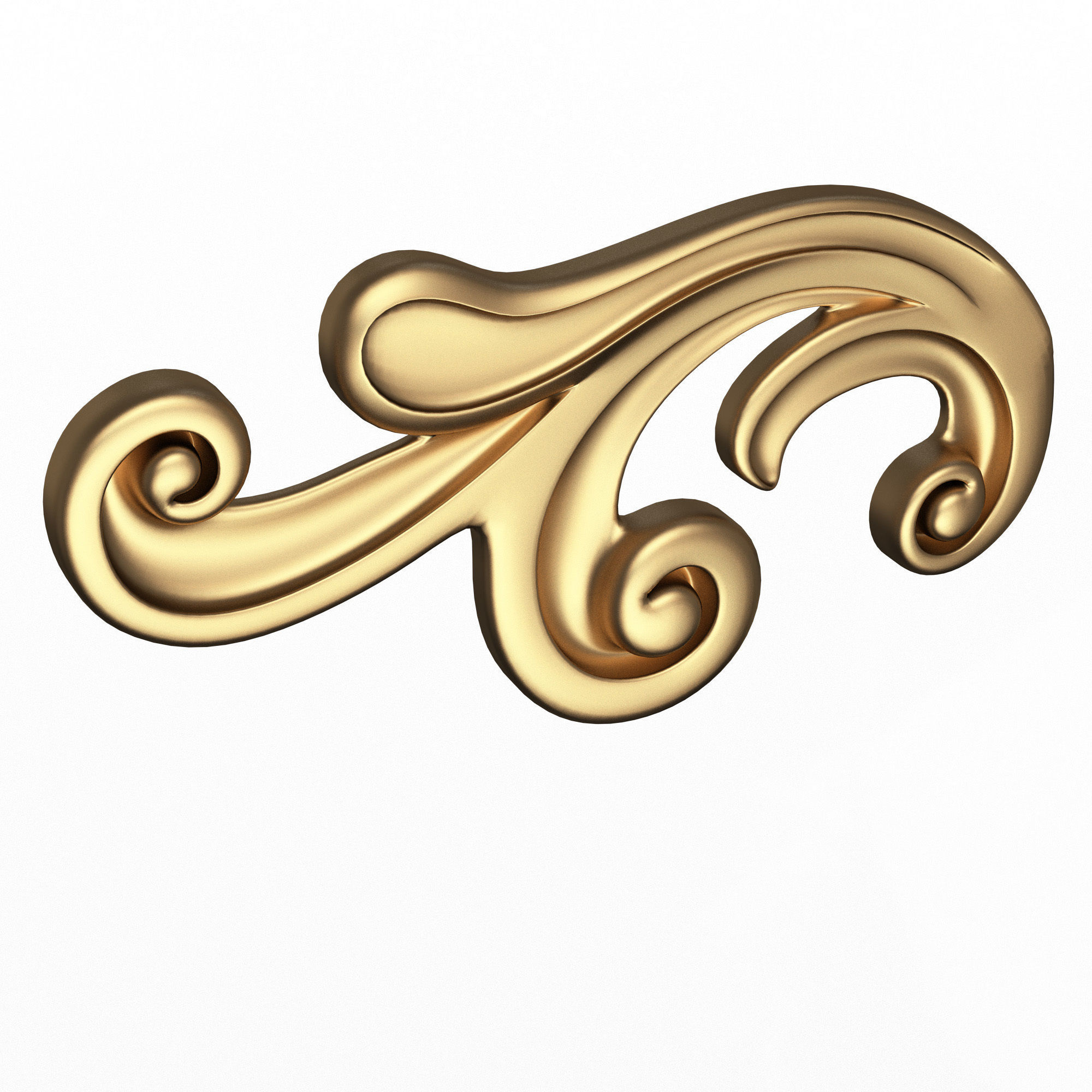 Carved Plaster Molding Decoration 036 Low-poly 3D model_1