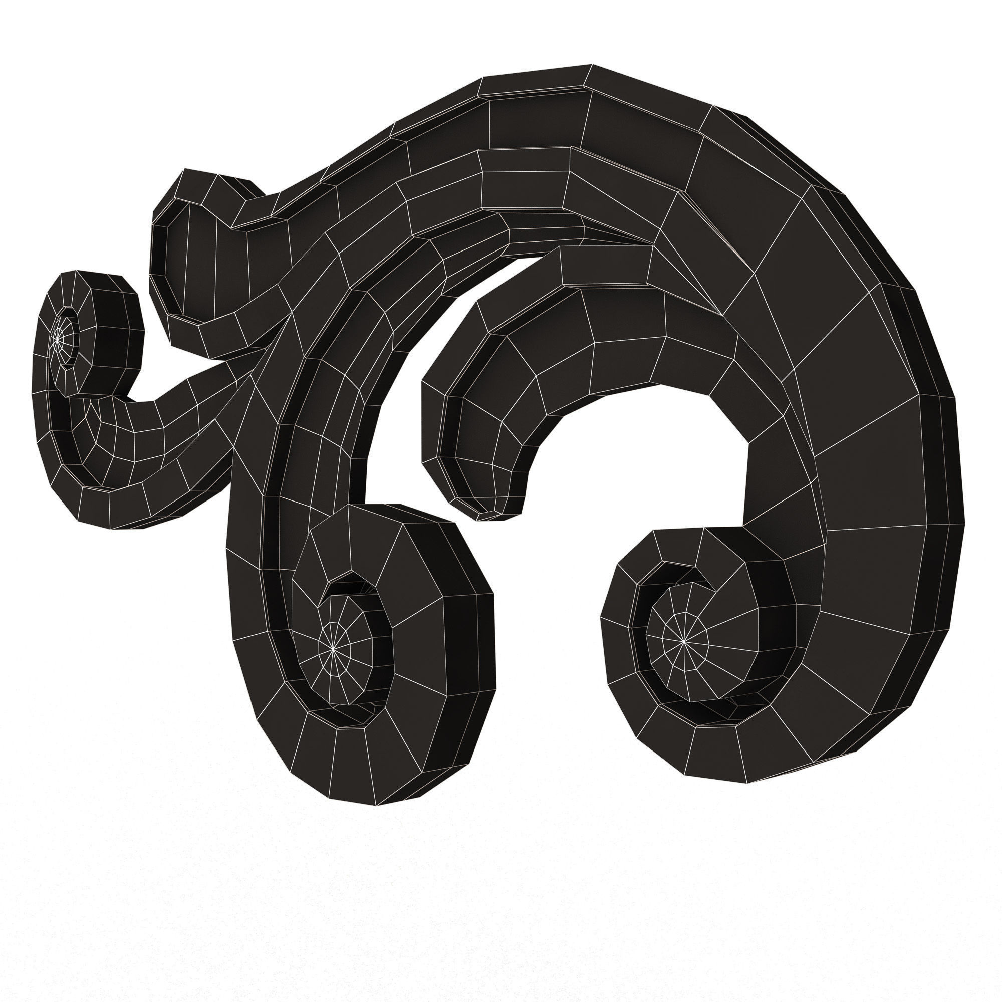 Carved Plaster Molding Decoration 036 Low-poly 3D model_14