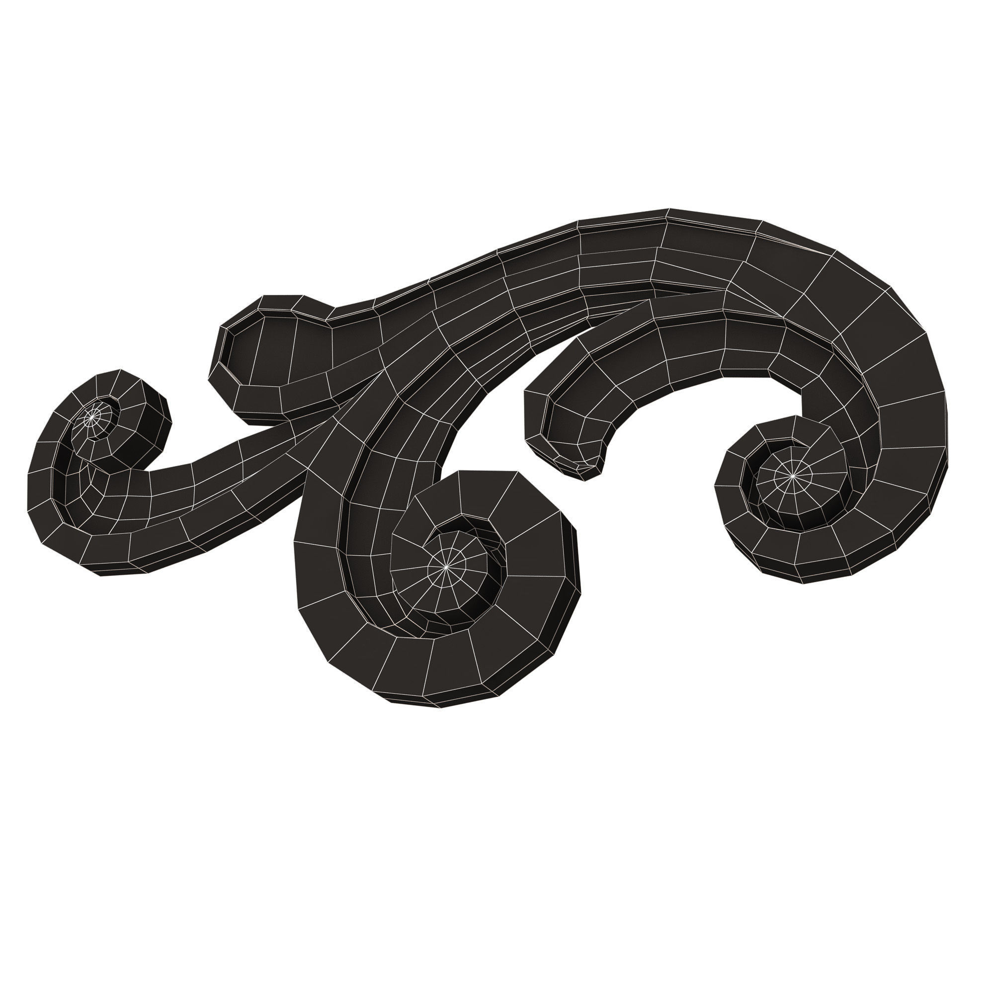 Carved Plaster Molding Decoration 036 Low-poly 3D model_16