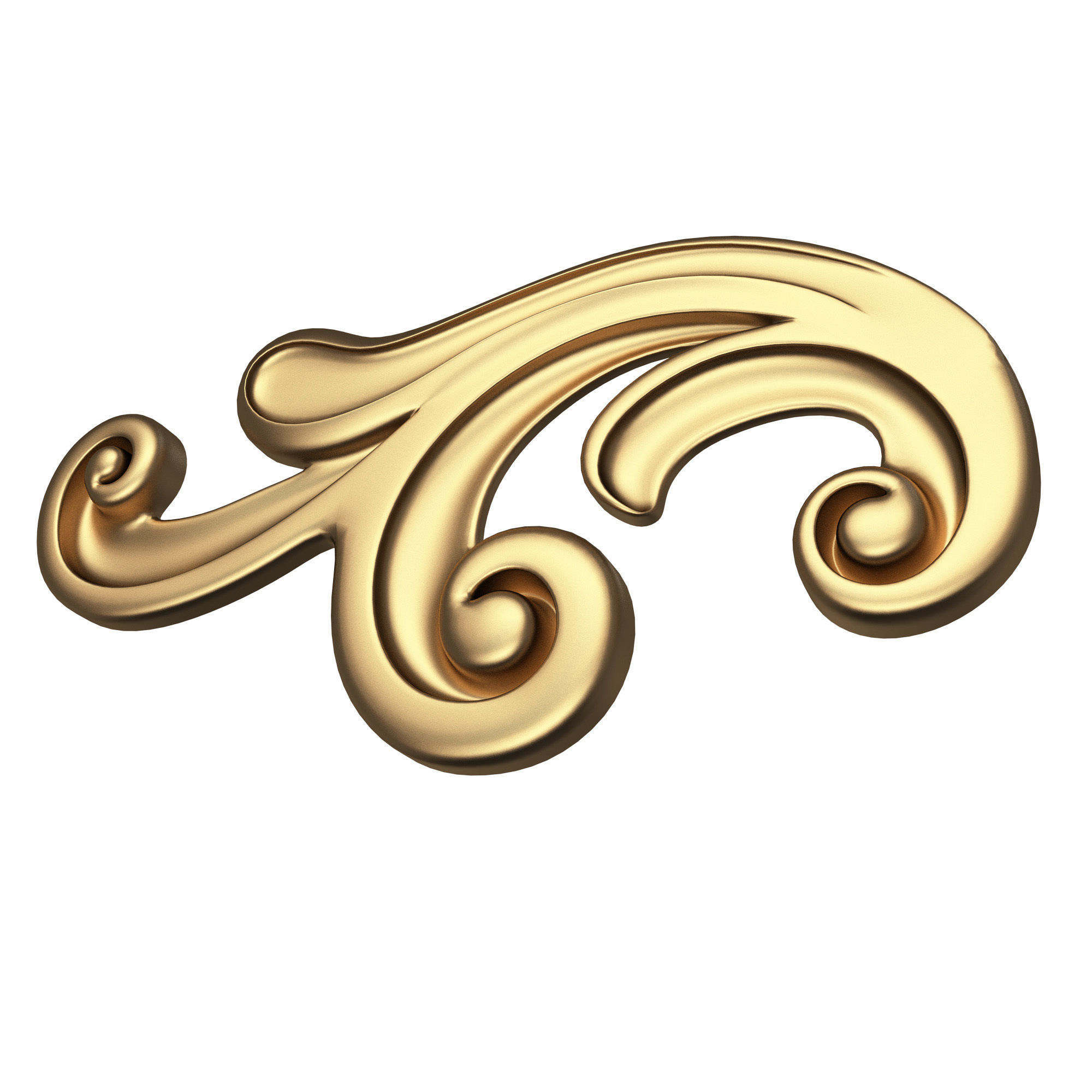 Carved Plaster Molding Decoration 036 Low-poly 3D model_4