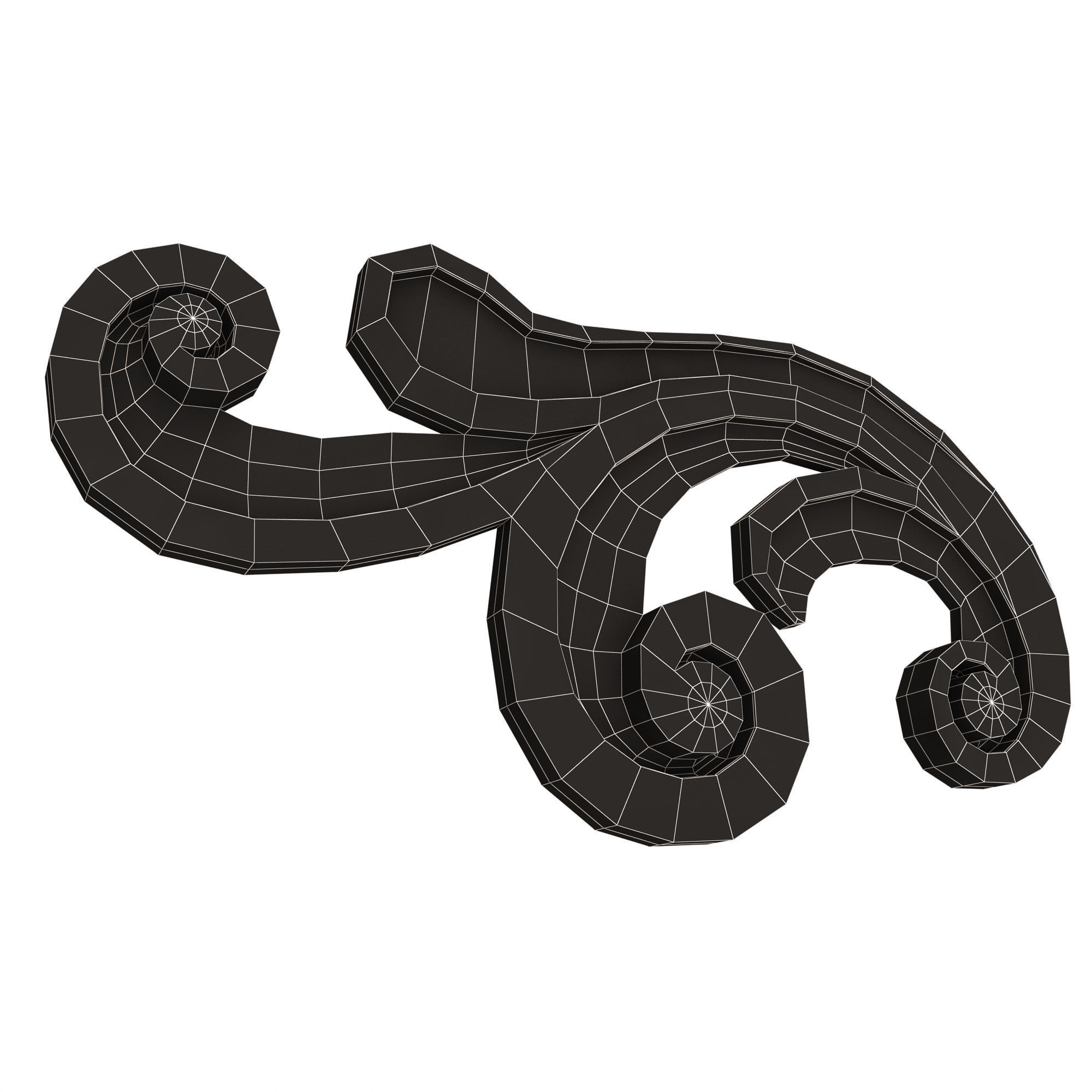 Carved Plaster Molding Decoration 036 Low-poly 3D model_15