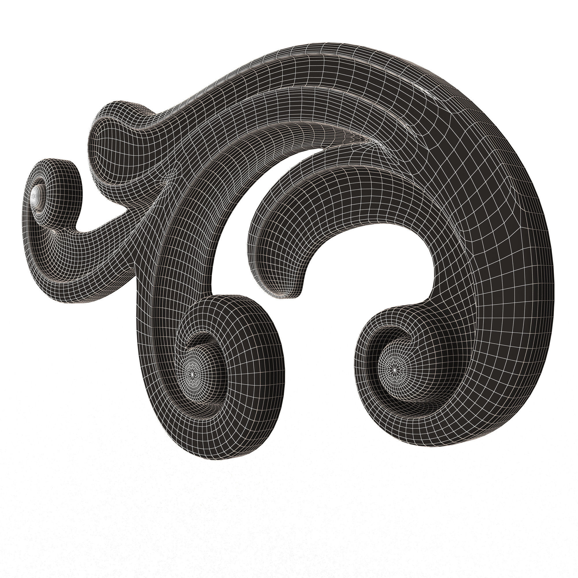 Carved Plaster Molding Decoration 036 Low-poly 3D model_8