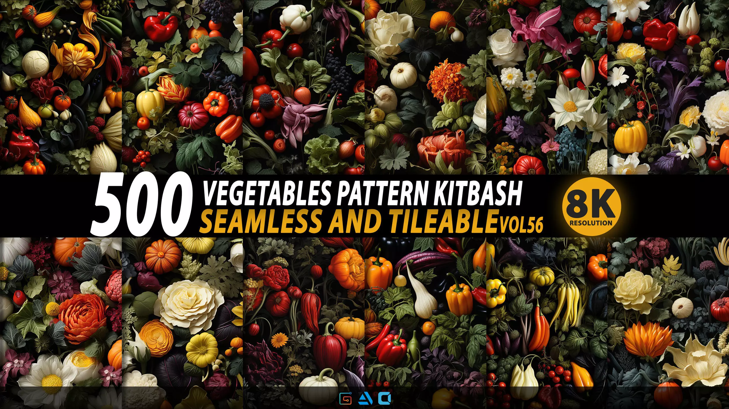500 Vegetables Pattern - Vol56 - 8K Res 3D model
