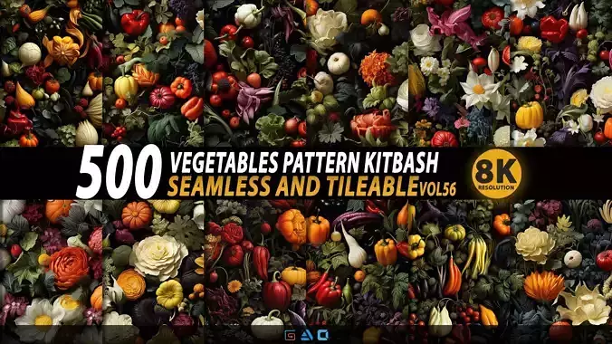 500 Vegetables Pattern - Vol56 - 8K Res 