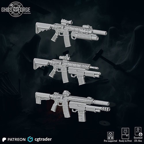Pack RIFLES72 - 3 Items 3D print model