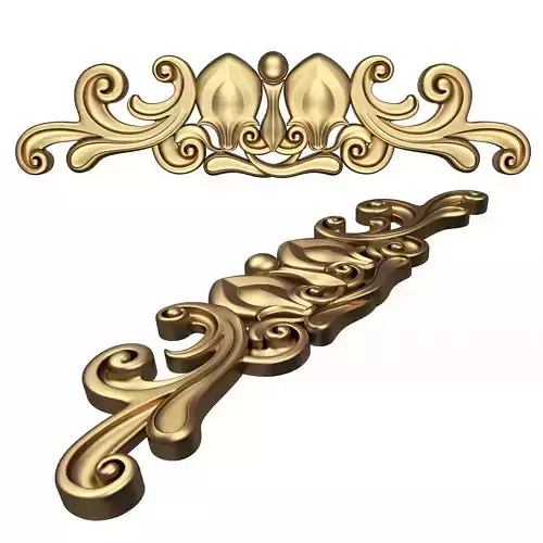 Carved Plaster Molding Decoration 037 Low-poly 3D model