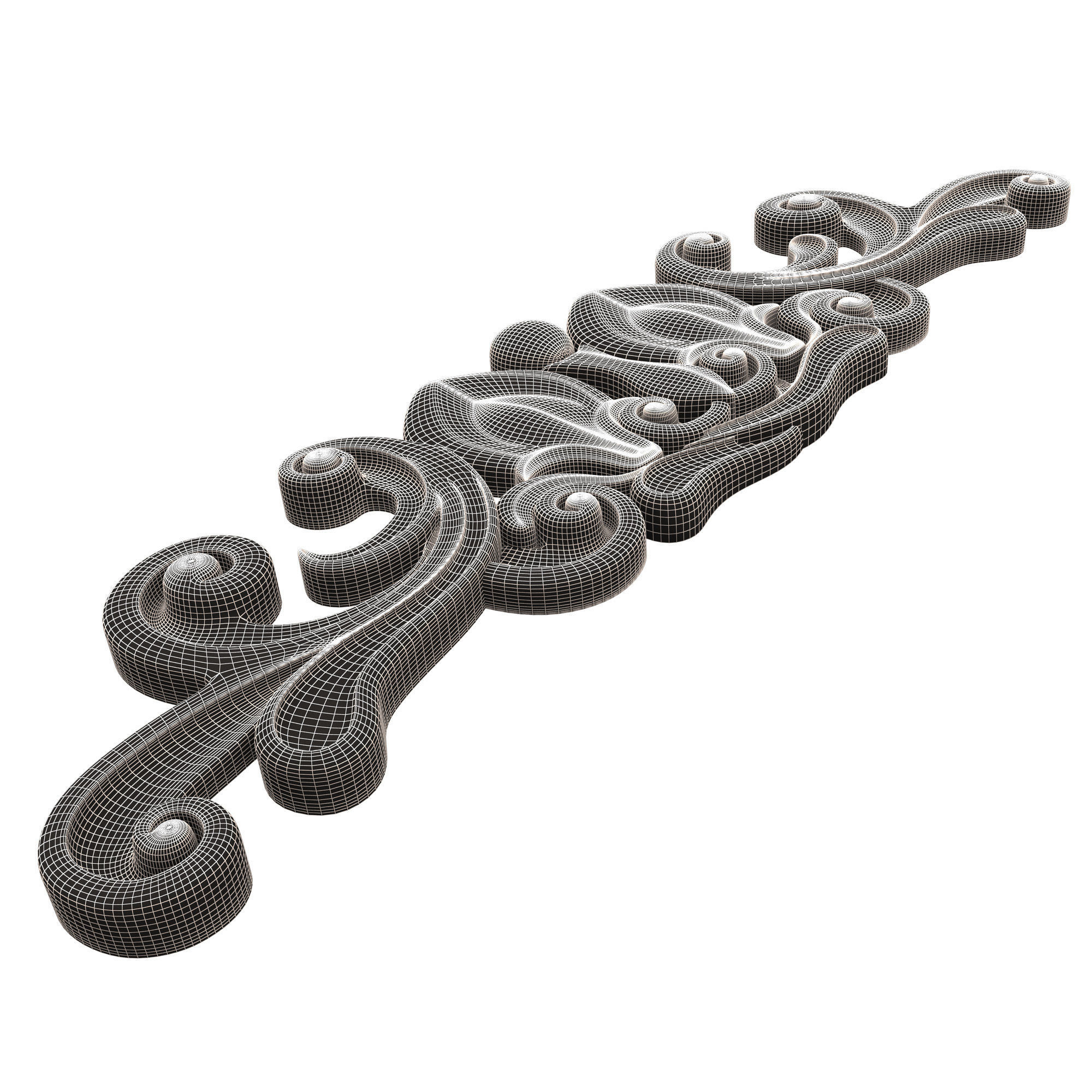 Carved Plaster Molding Decoration 037 Low-poly 3D model_11