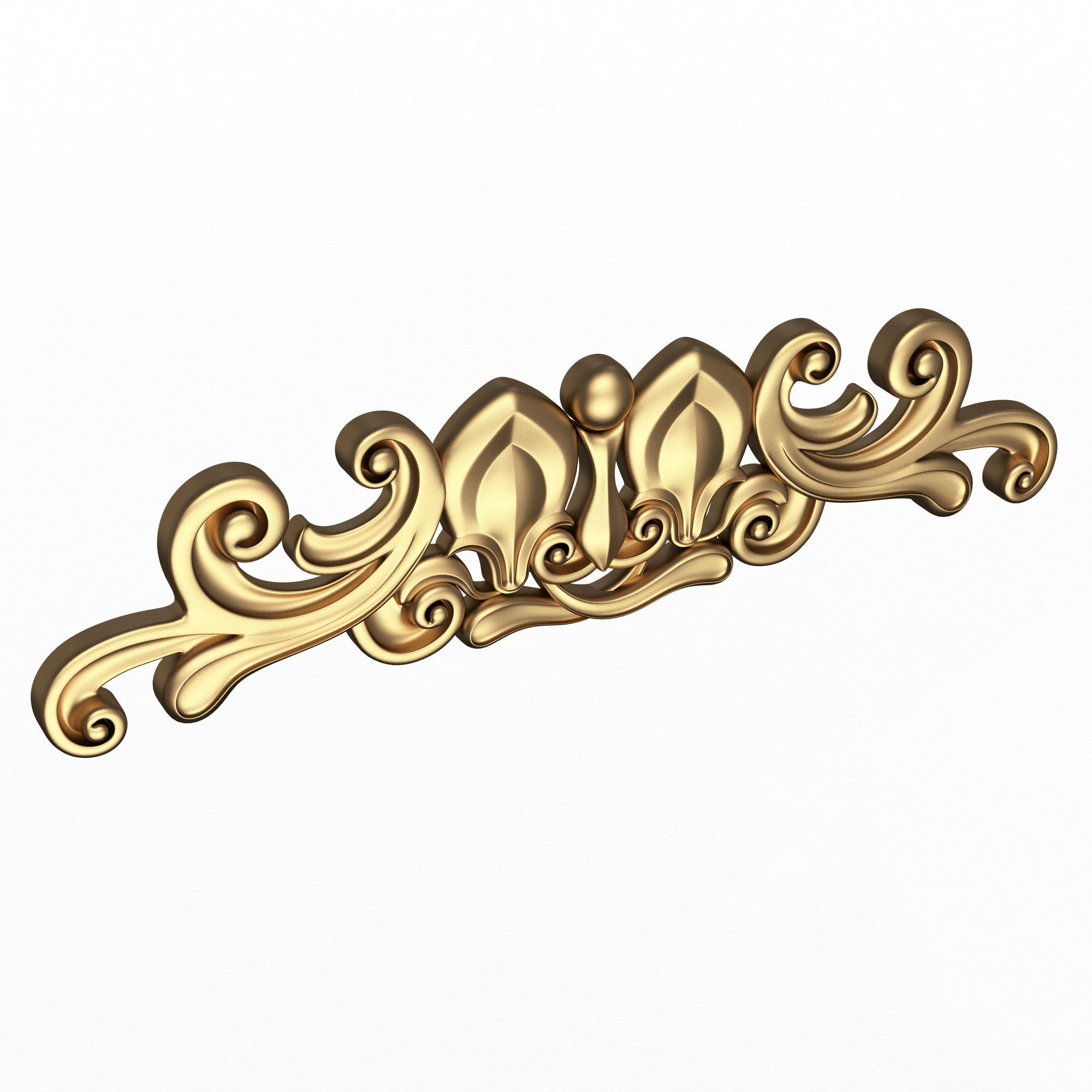 Carved Plaster Molding Decoration 037 Low-poly 3D model_1