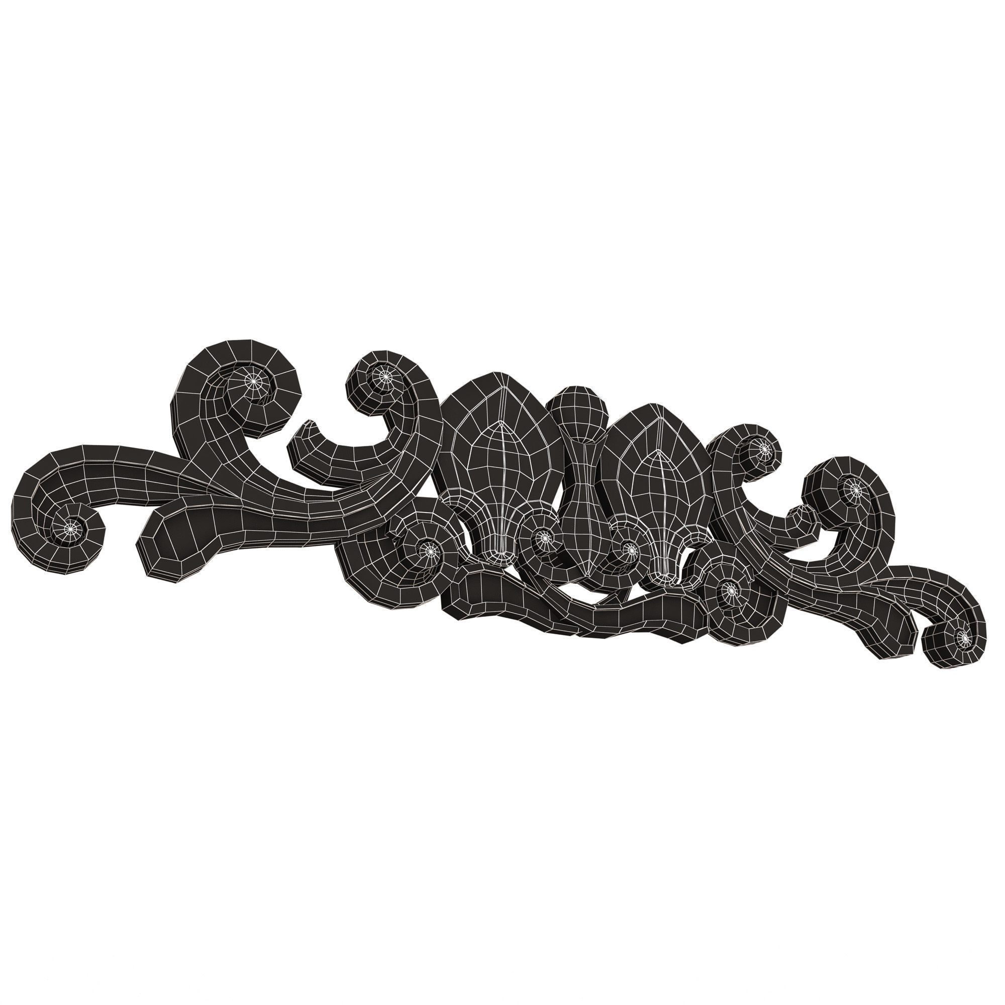 Carved Plaster Molding Decoration 037 Low-poly 3D model_15