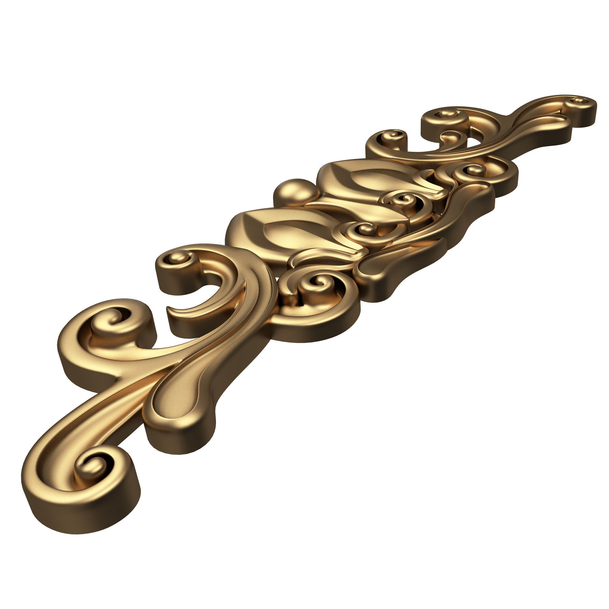 Carved Plaster Molding Decoration 037 Low-poly 3D model_5