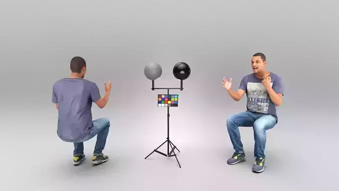 Emotional young man sitting 410