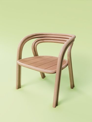 Wood Chair Design minimalist style Free 3D model