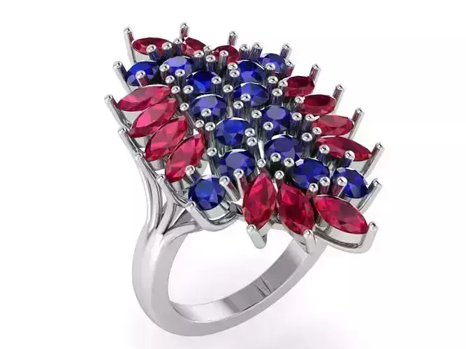 Marquise Shape Ring 0082 3D print model