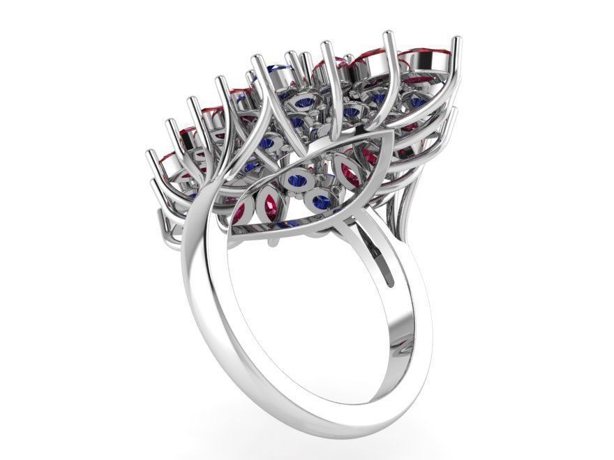 Marquise Shape Ring 0082 3D print model_3