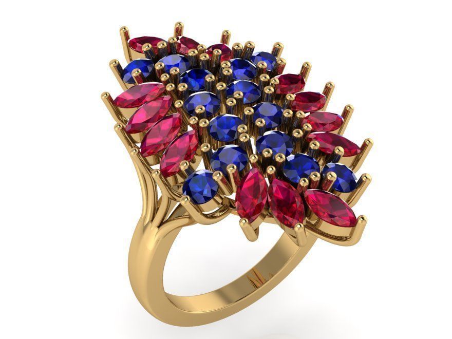 Marquise Shape Ring 0082 3D print model_1