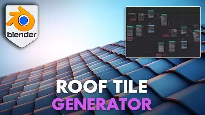 Blender 4 Roof Tiles Procedural Geometry Node 3D model