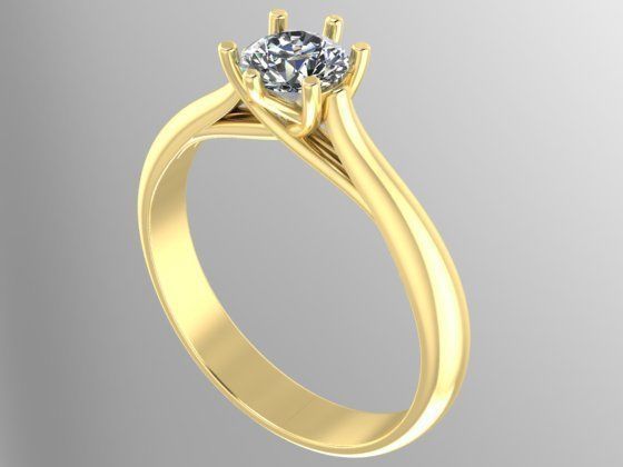 infinity ring with gem 3D print model_2