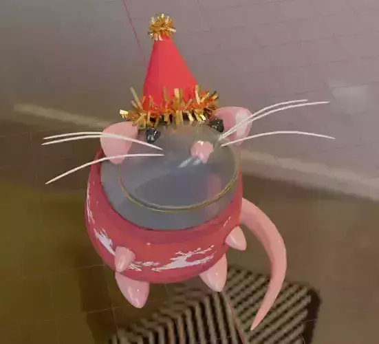  Christmas  rat Low-poly 3D model