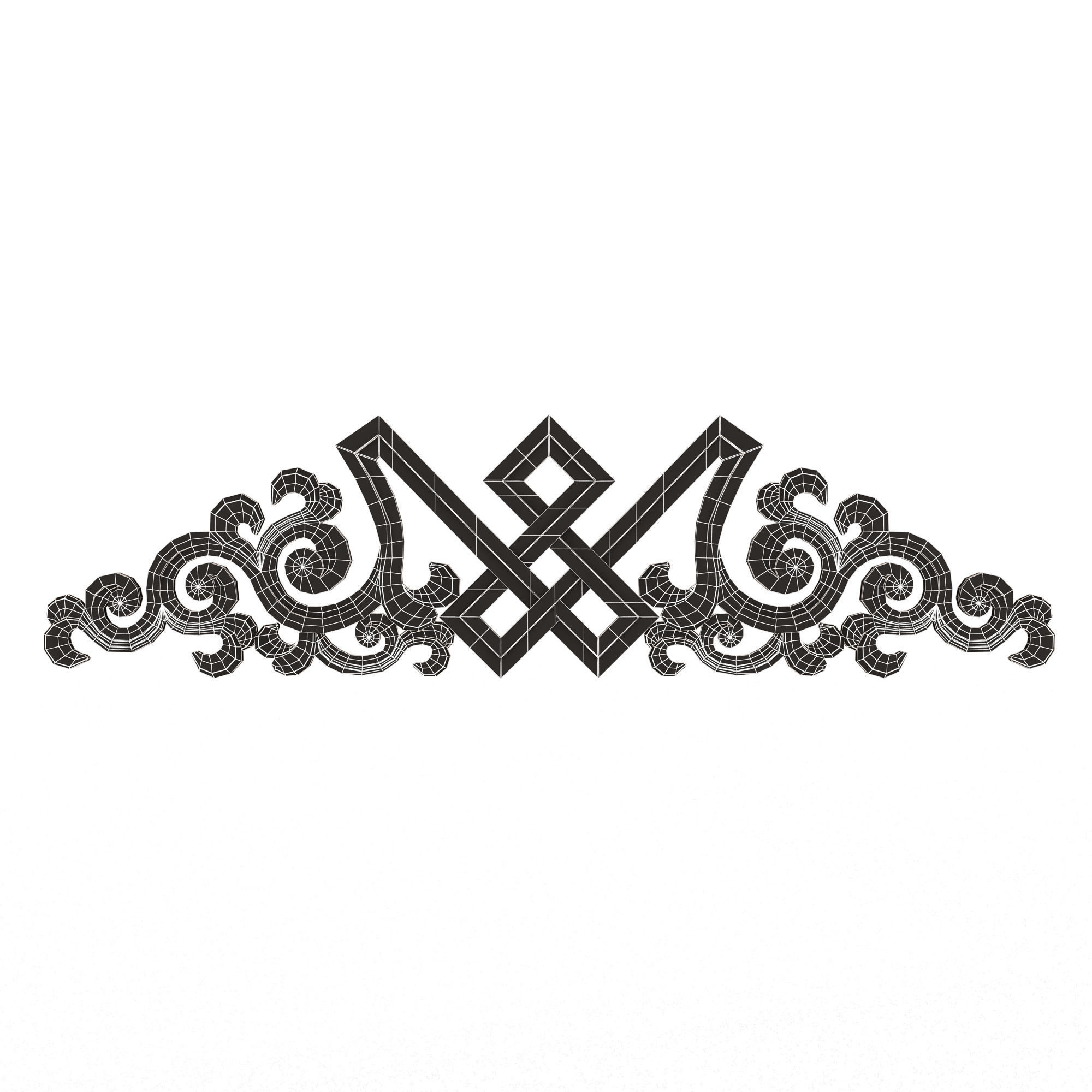 Carved Plaster Molding Decoration 040 Low-poly 3D model_12