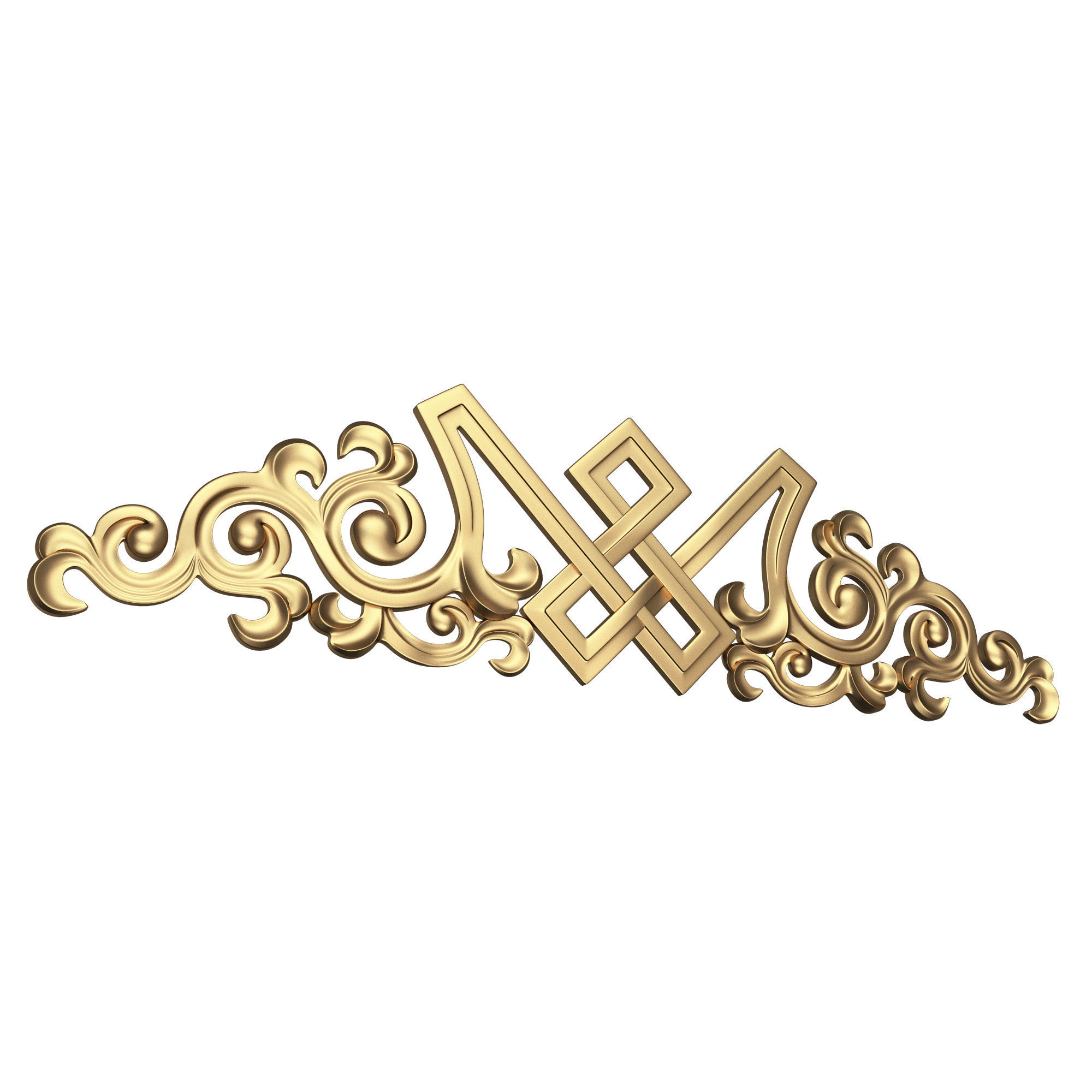 Carved Plaster Molding Decoration 040 Low-poly 3D model_3