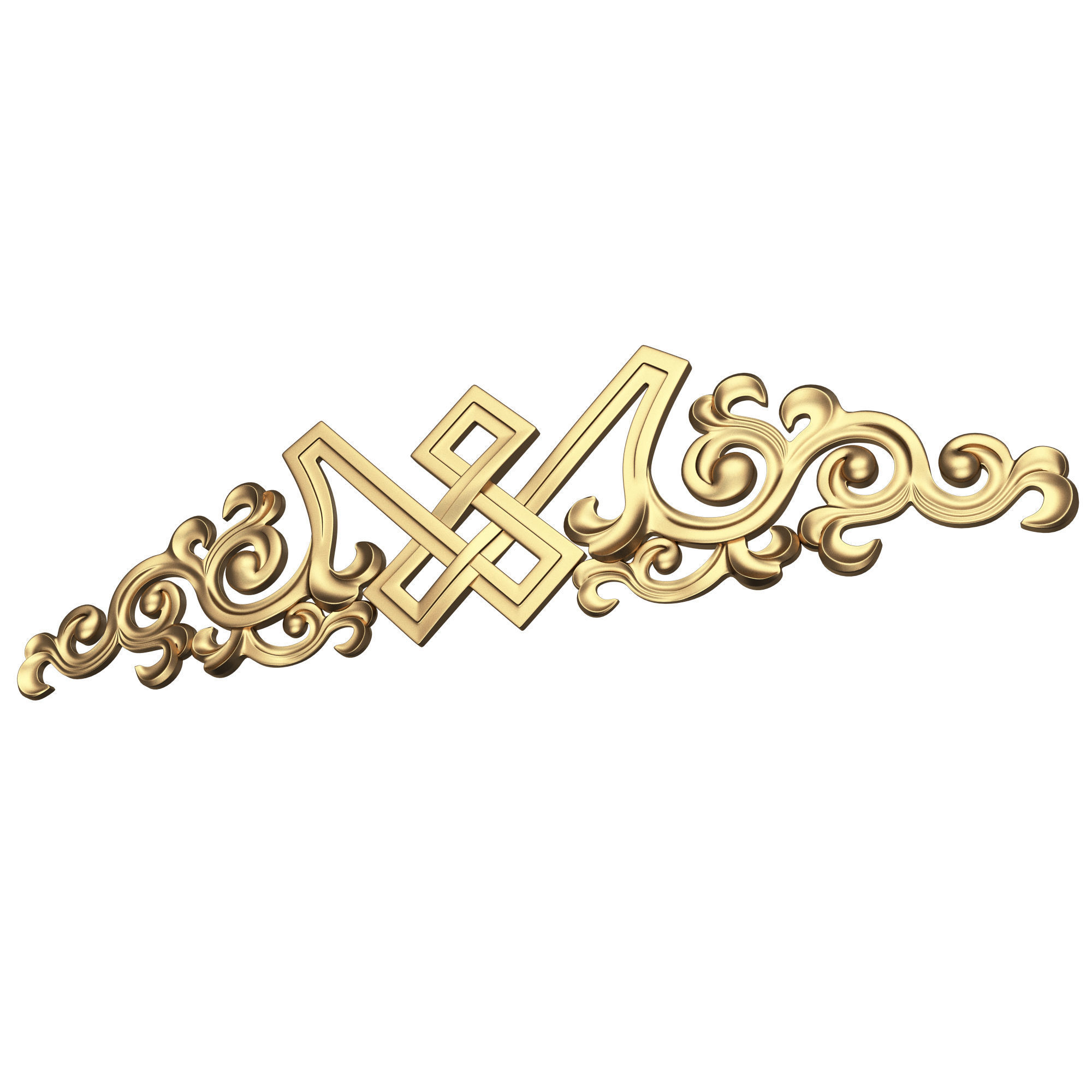 Carved Plaster Molding Decoration 040 Low-poly 3D model_4