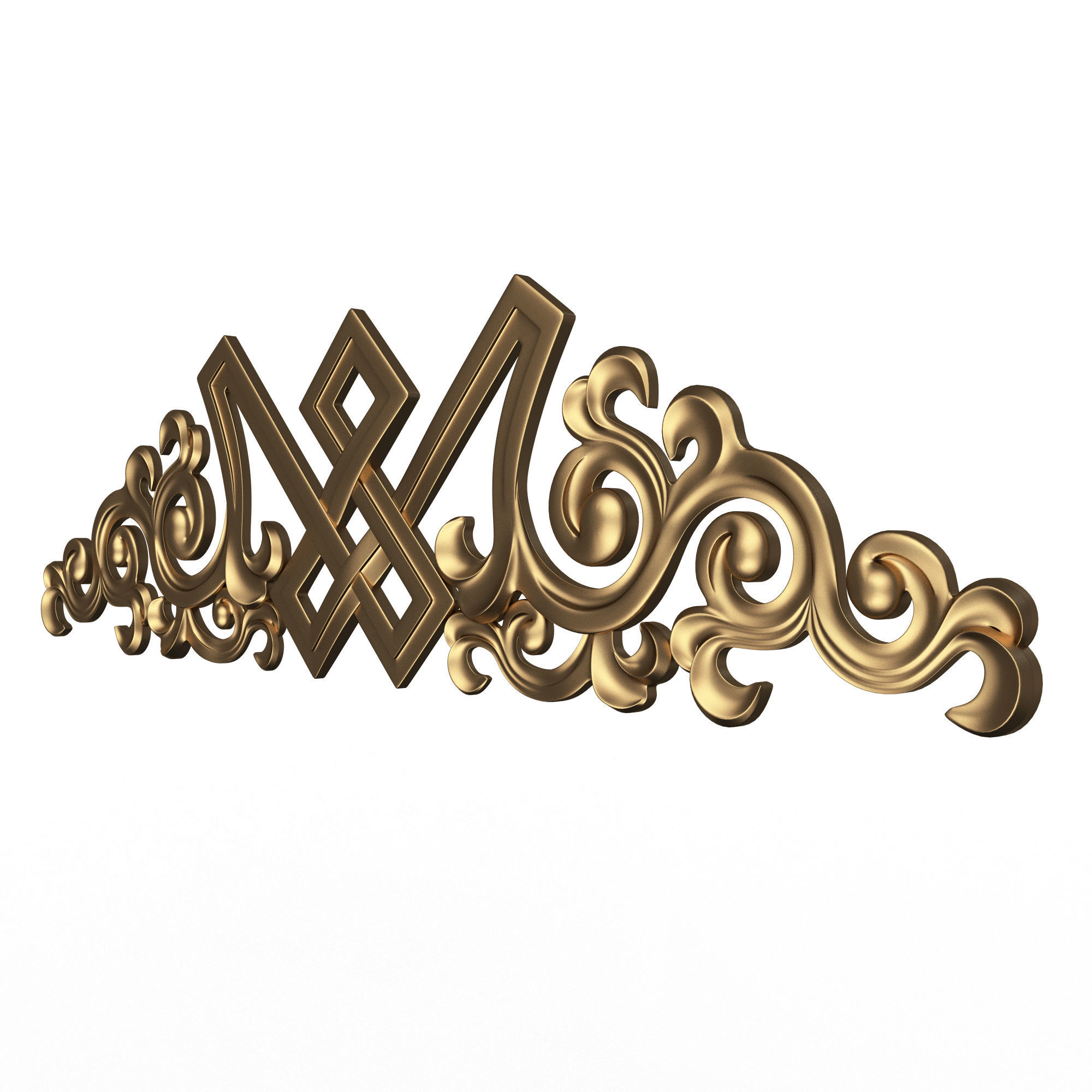 Carved Plaster Molding Decoration 040 Low-poly 3D model_2