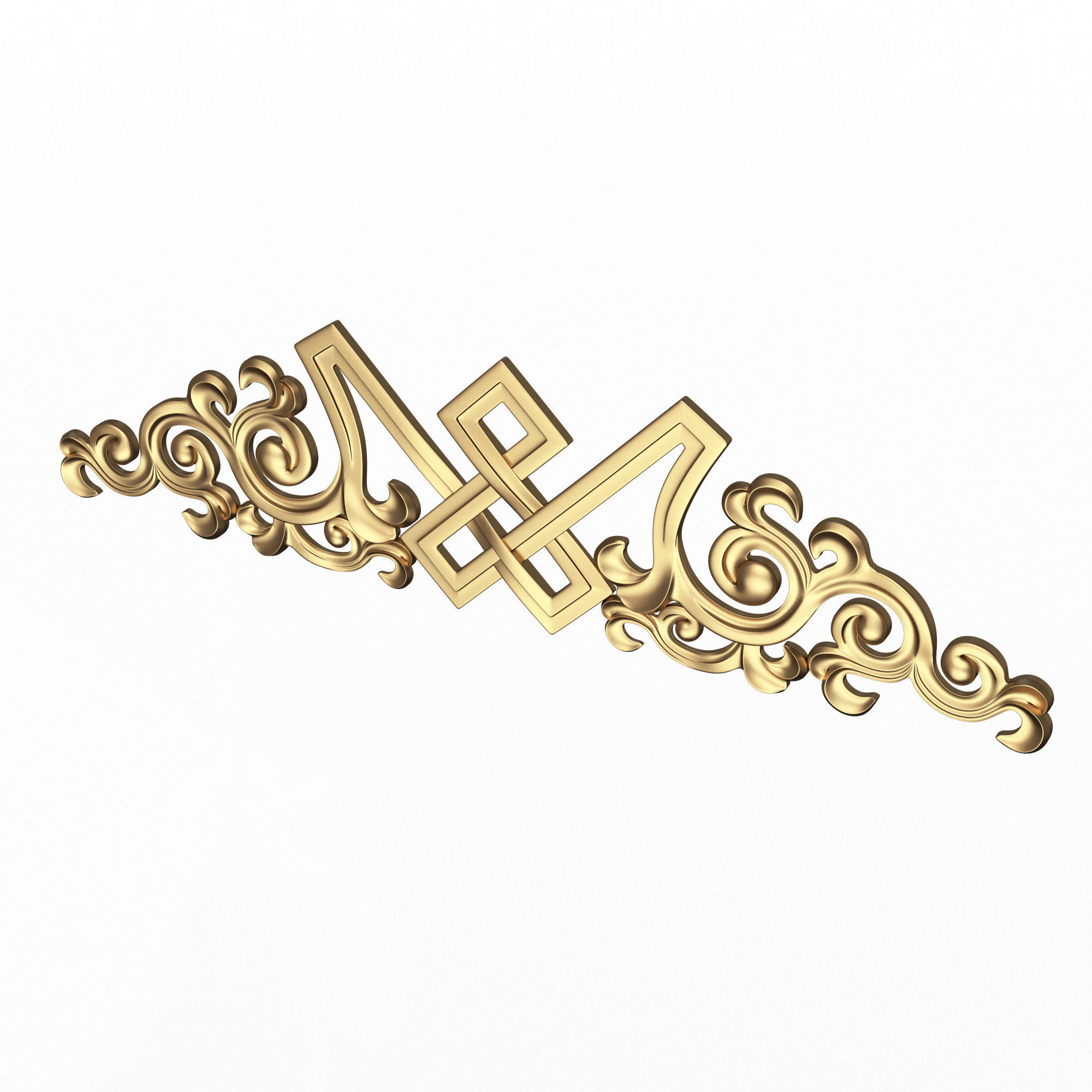 Carved Plaster Molding Decoration 040 Low-poly 3D model_1