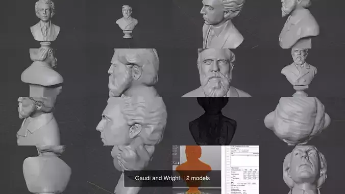 Gaudi and Wright  3D Model Collection