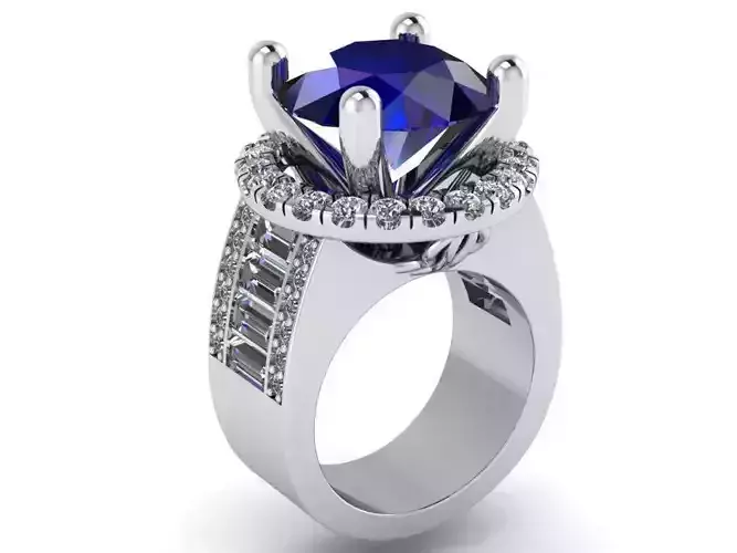 Peg Setting Round Halo Ring 0094