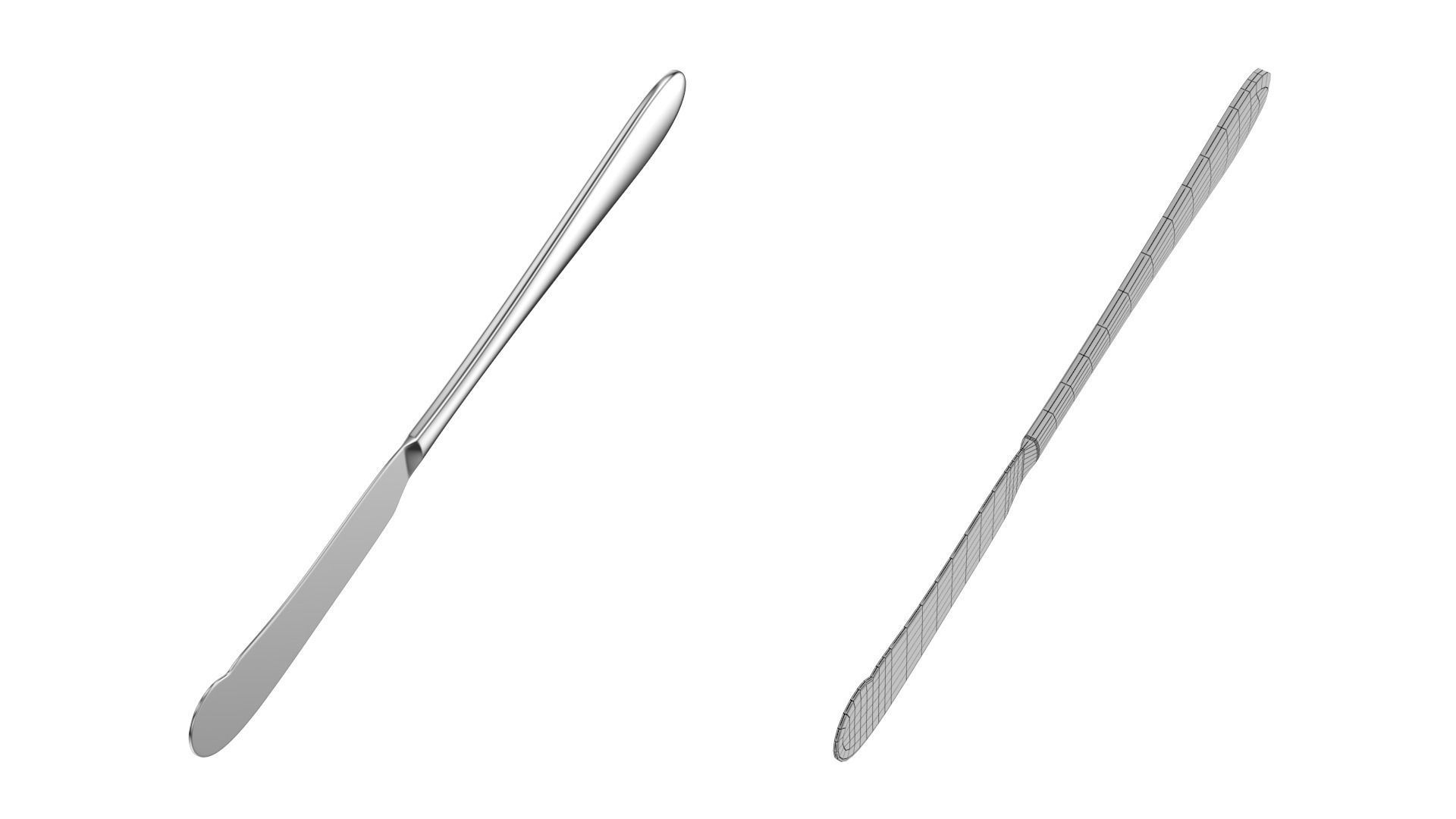 Butter Spreader Knife Generic Cutlery 3D model_8