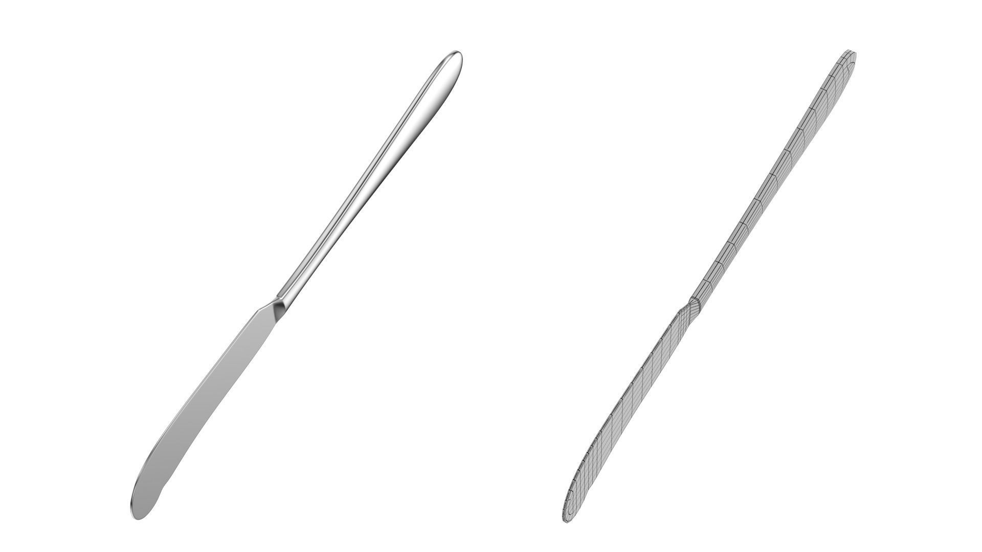 Butter Spreader Knife Generic Cutlery 3D model_4