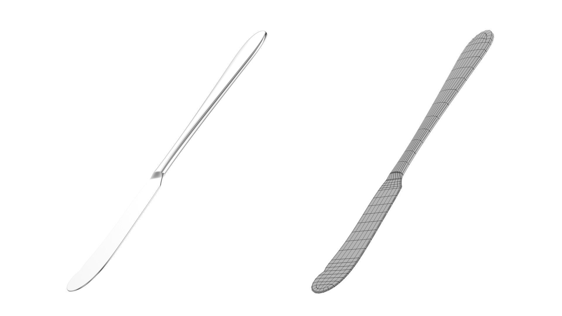 Butter Spreader Knife Generic Cutlery 3D model_3