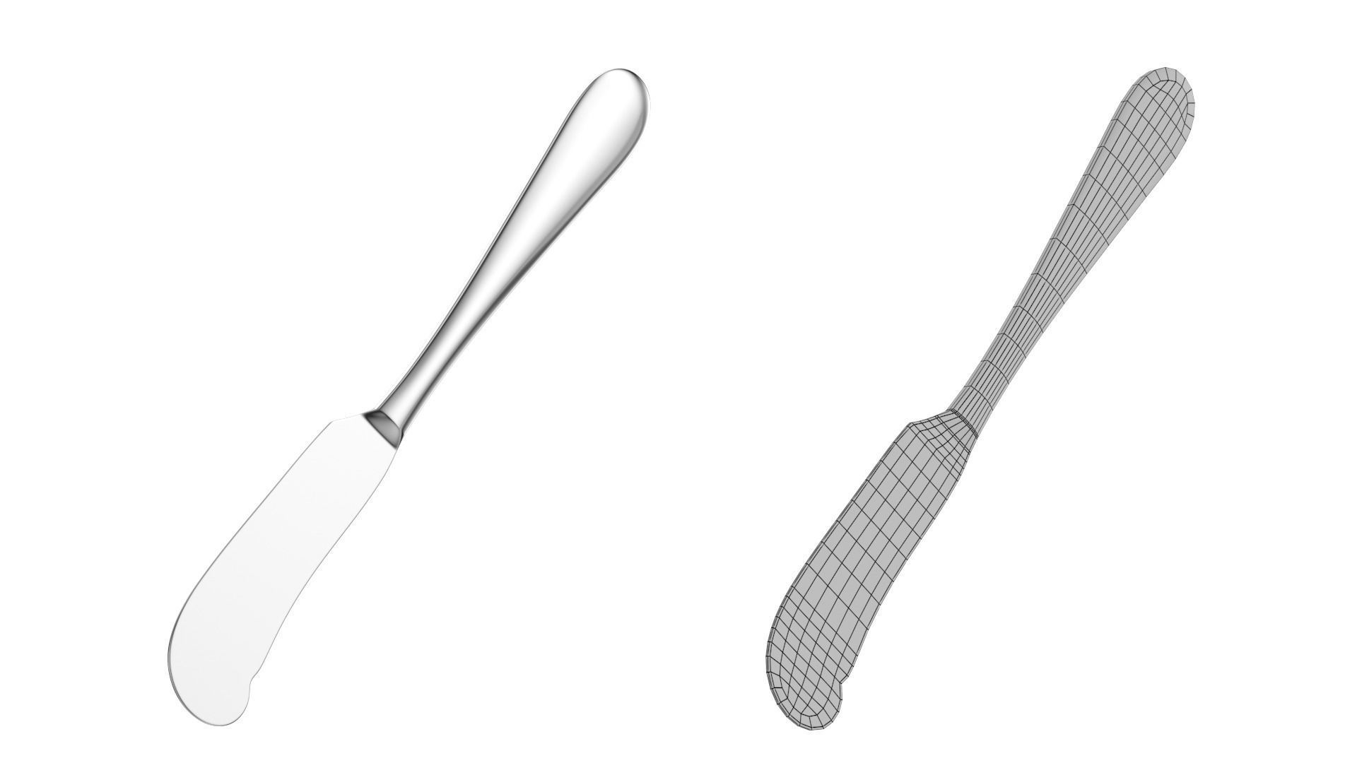Butter Spreader Knife Generic Cutlery 3D model_5