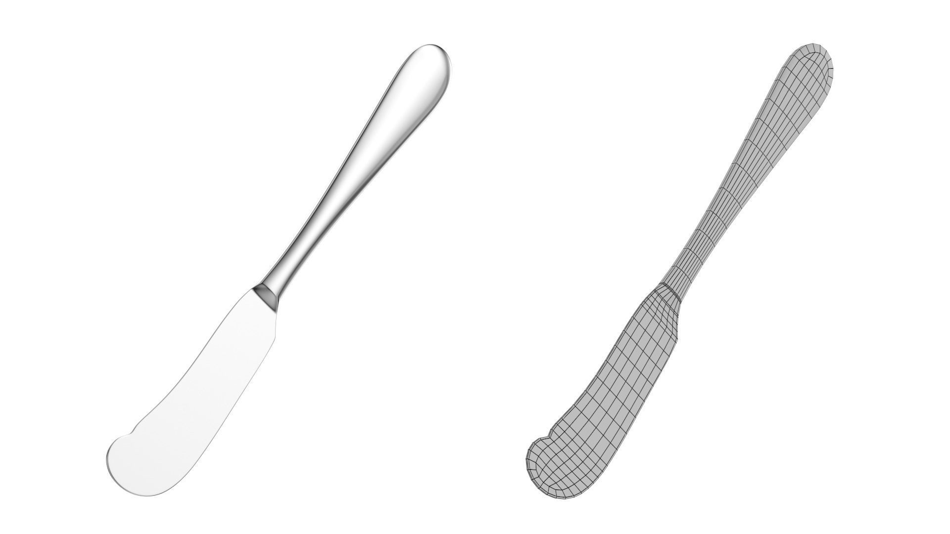 Butter Spreader Knife Generic Cutlery 3D model_9