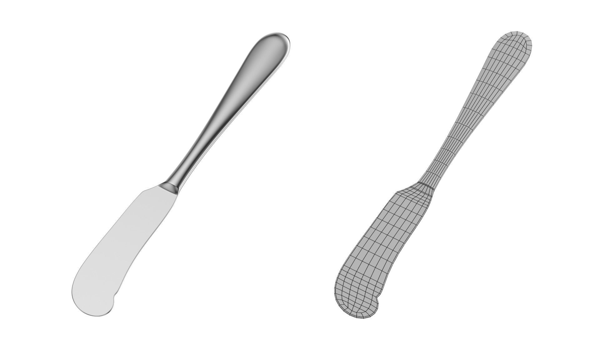 Butter Spreader Knife Generic Cutlery 3D model_6