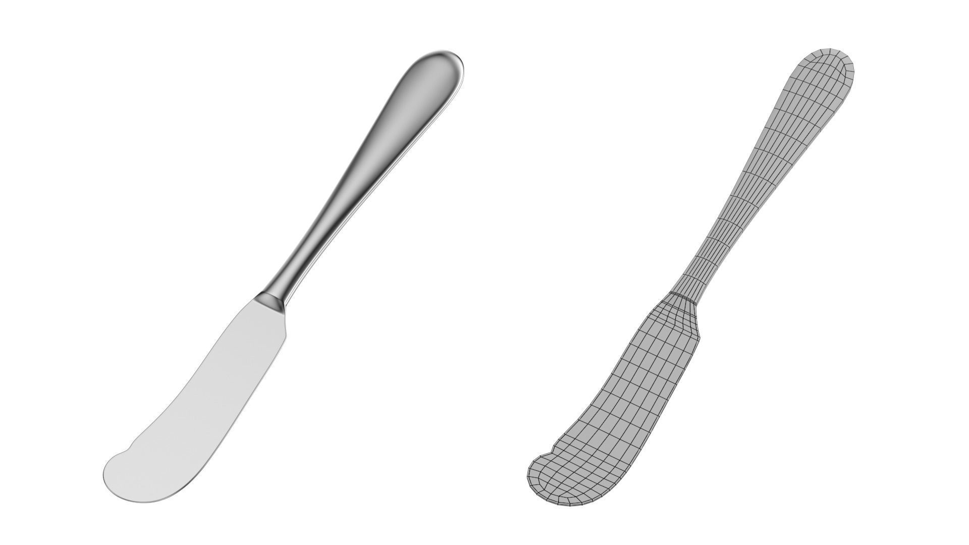 Butter Spreader Knife Generic Cutlery 3D model_2