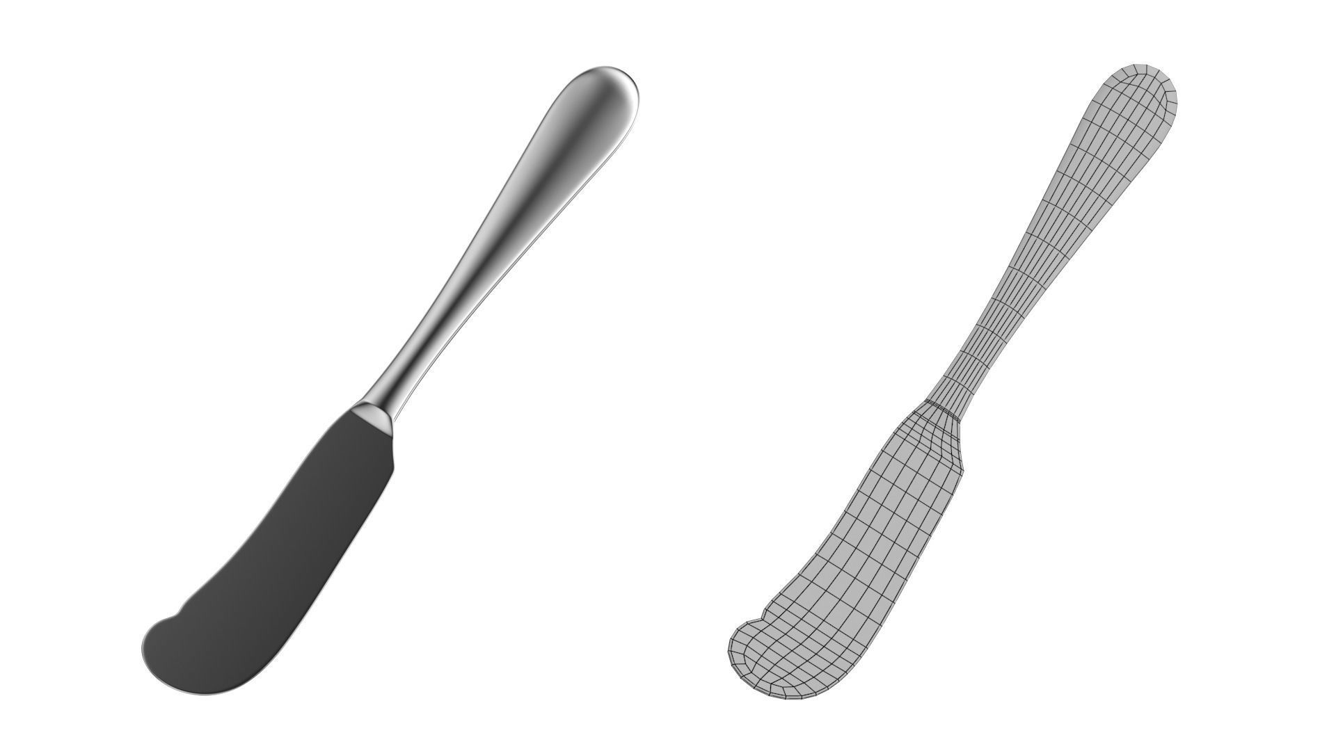 Butter Spreader Knife Generic Cutlery 3D model_10