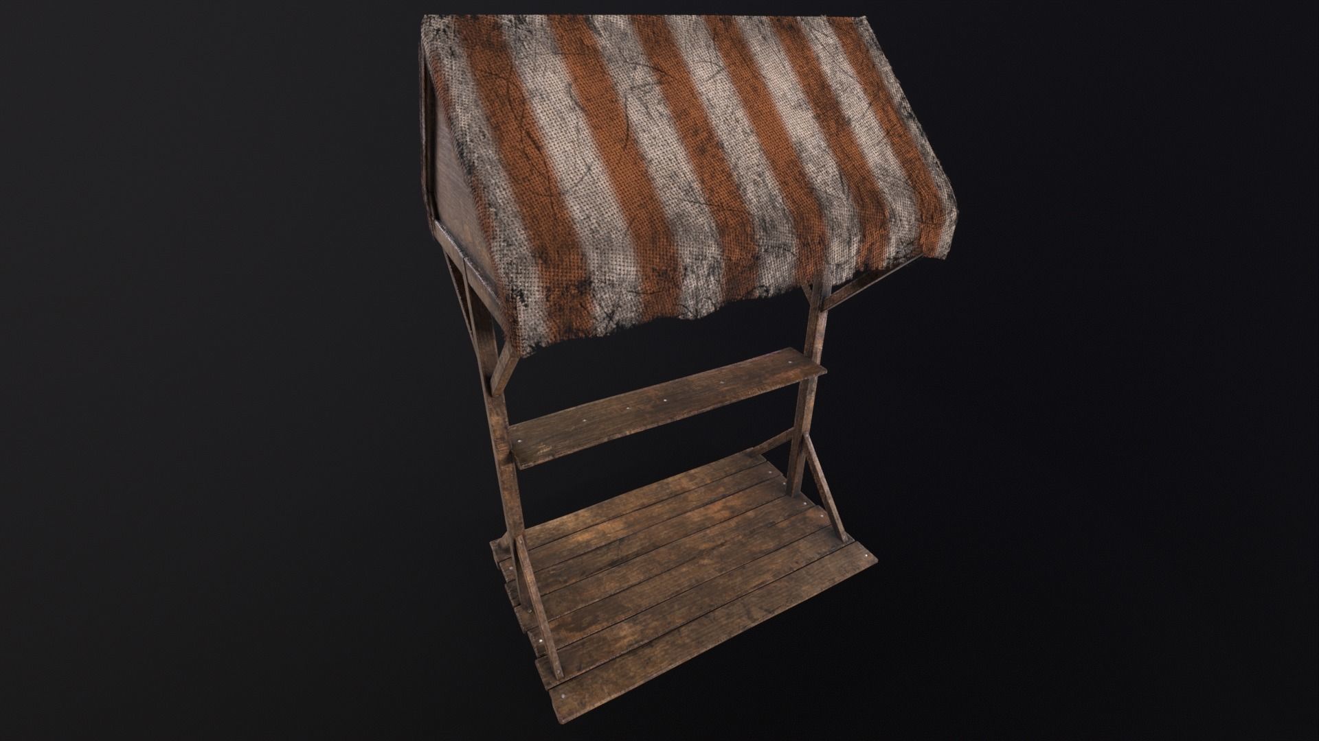 Medieval Market Stand Low-poly 3D model_16