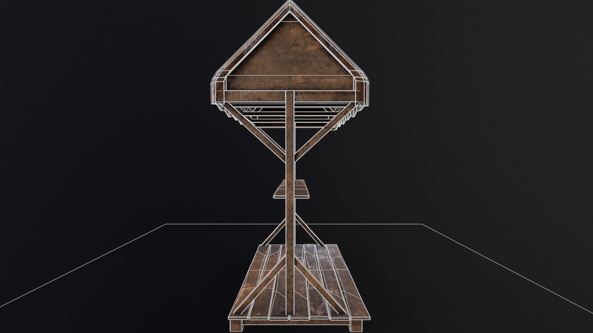 Medieval Market Stand Low-poly 3D model_13