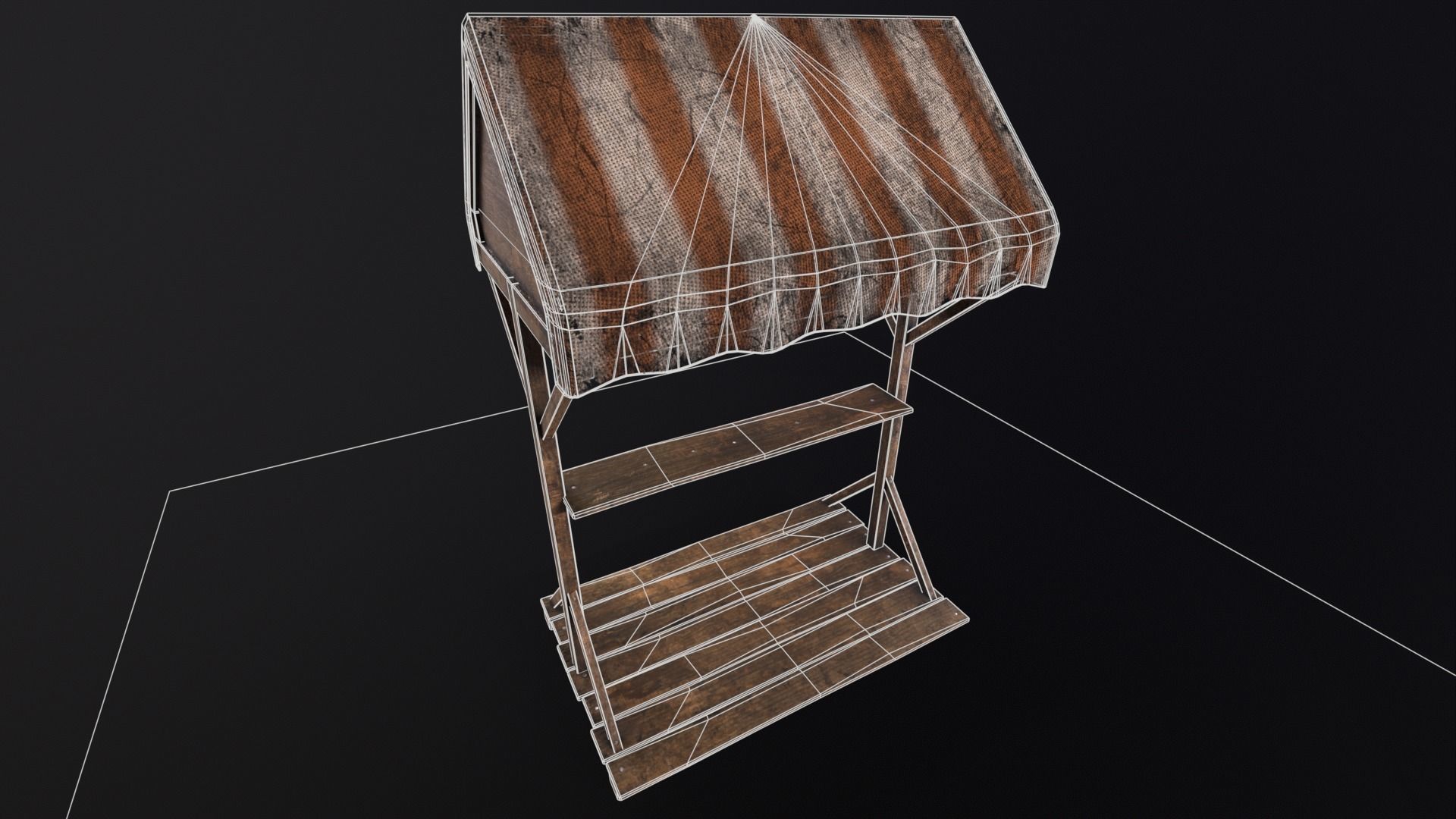 Medieval Market Stand Low-poly 3D model_17