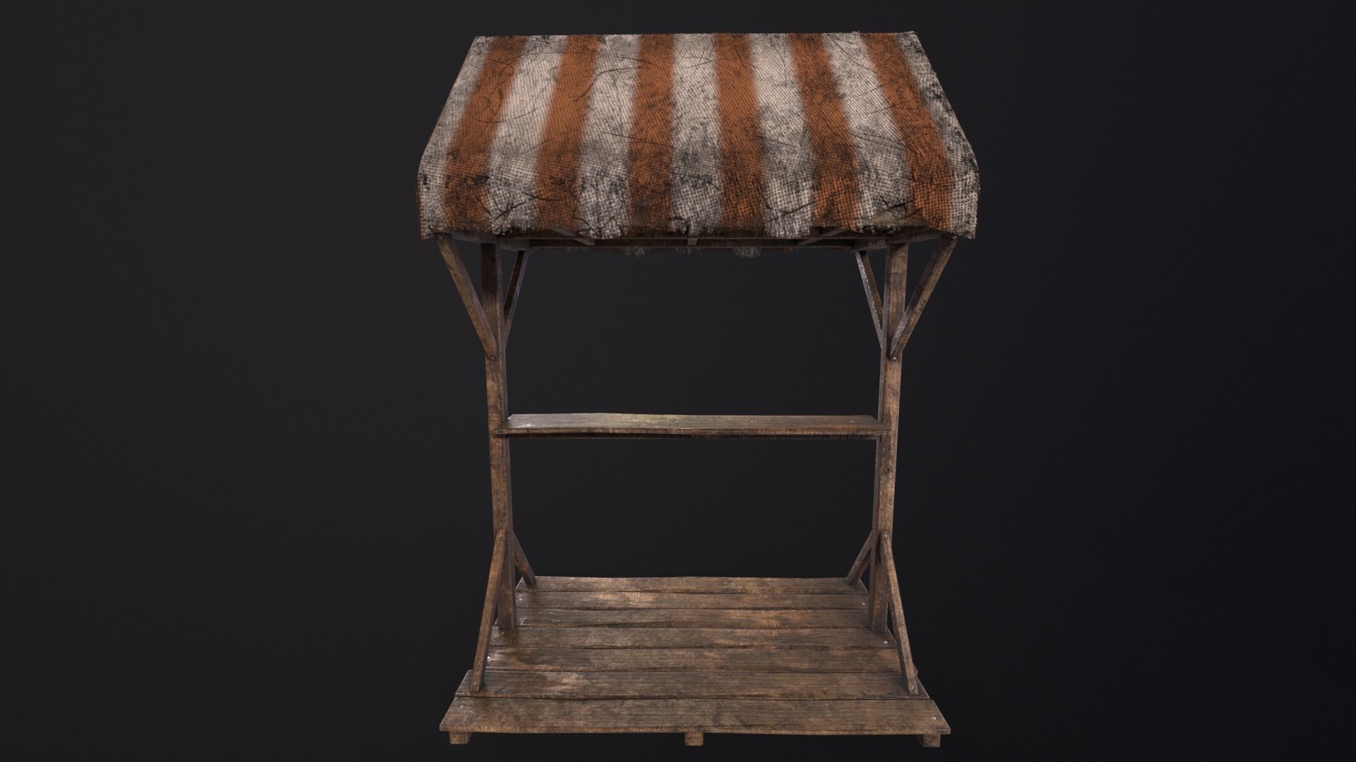 Medieval Market Stand Low-poly 3D model_18