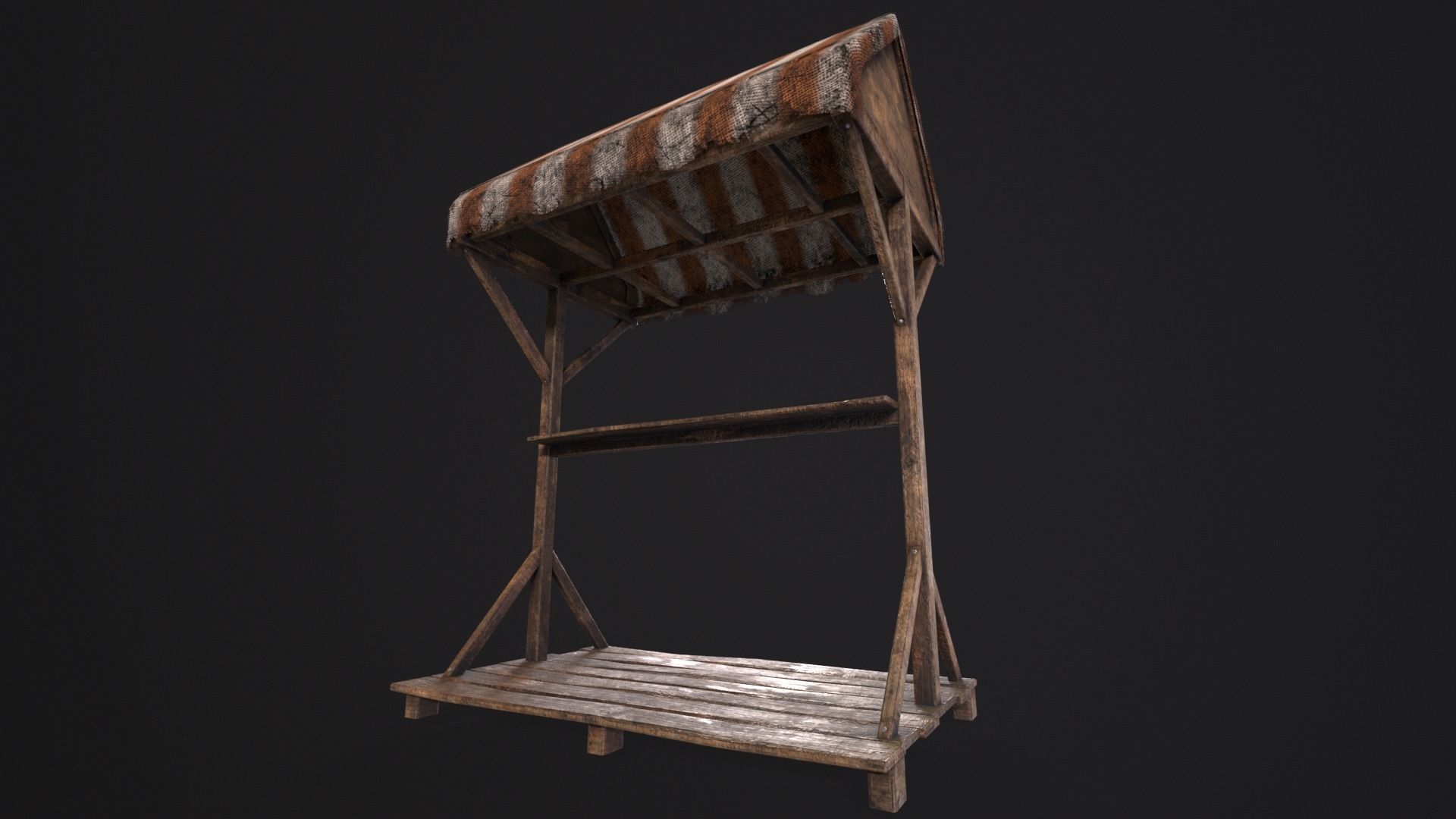 Medieval Market Stand Low-poly 3D model_20