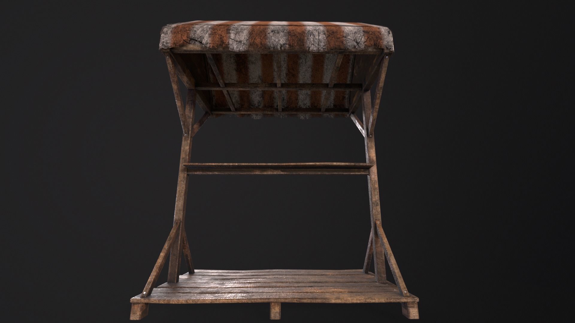 Medieval Market Stand Low-poly 3D model_8