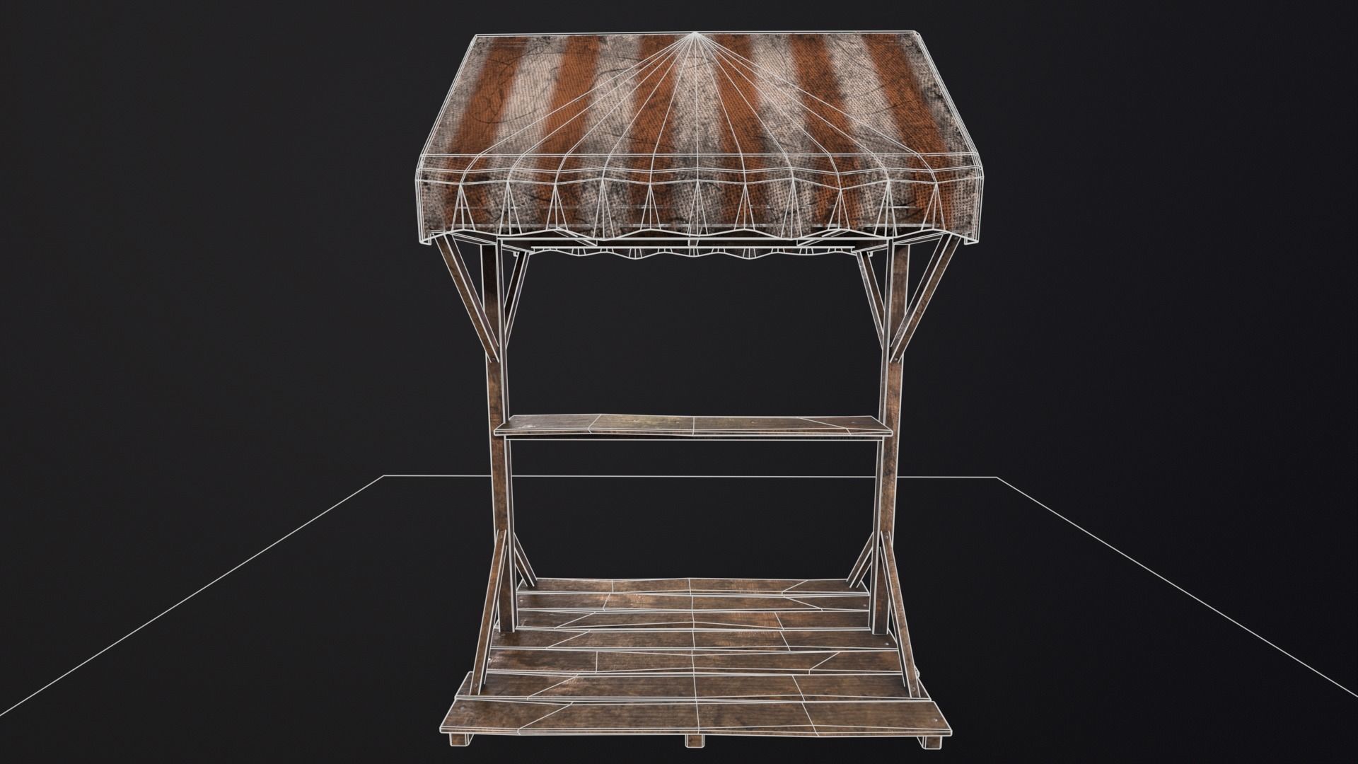 Medieval Market Stand Low-poly 3D model_19