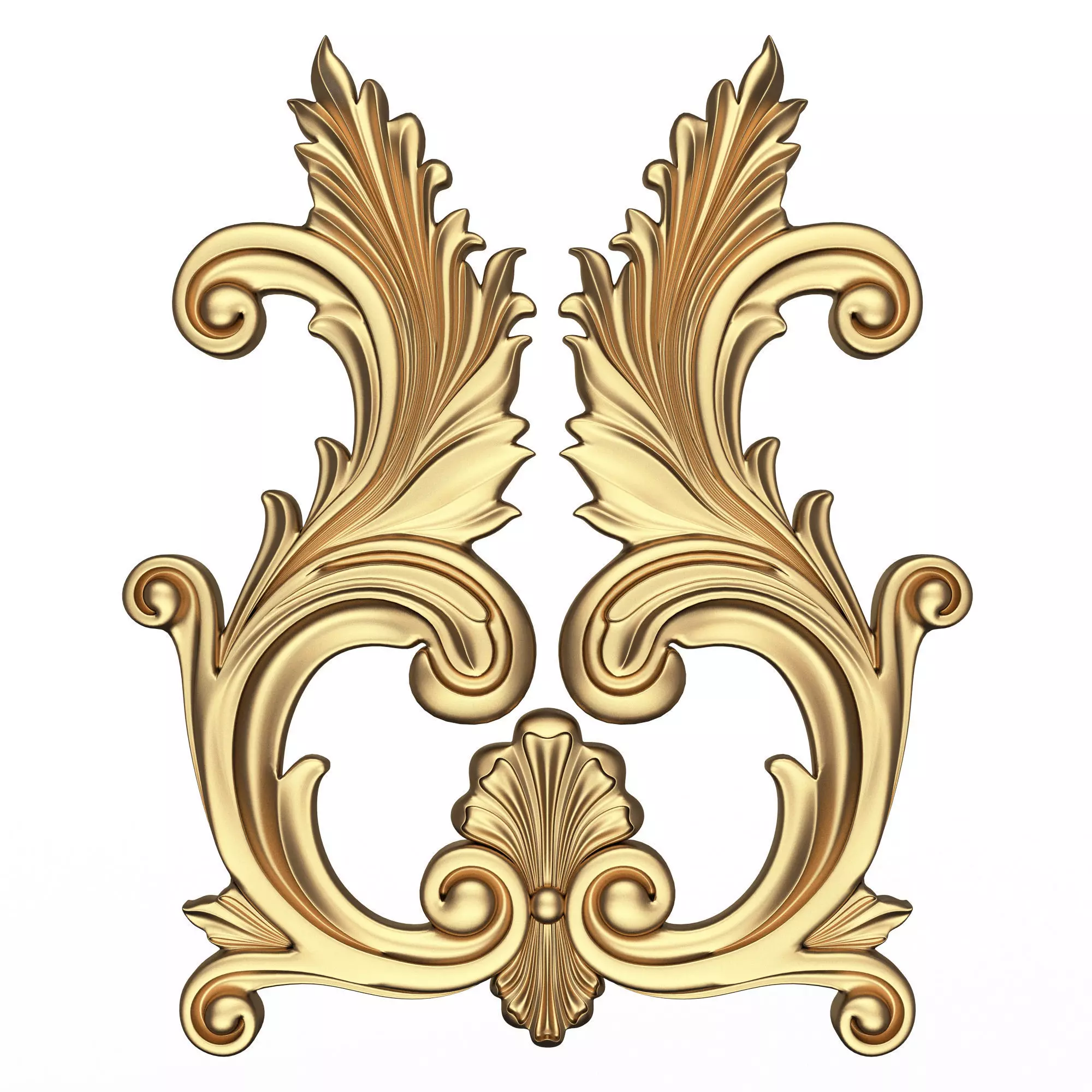 Carved Plaster Molding Decoration 042 Low-poly 3D model_0