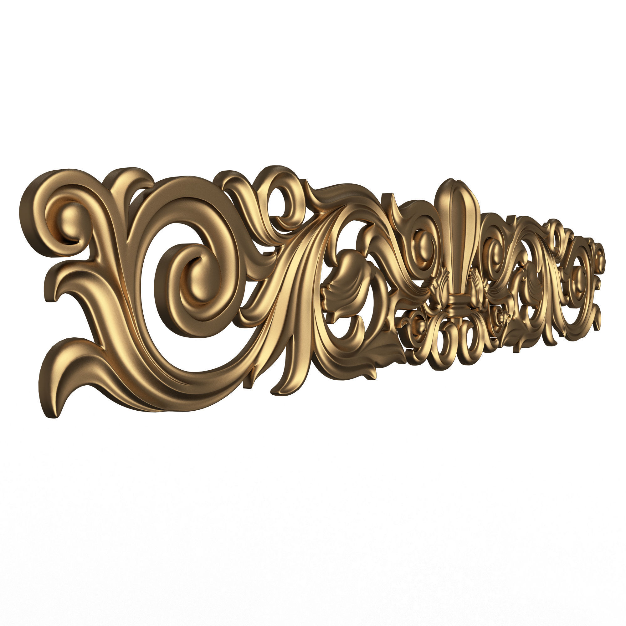 Collection of Carved Plaster Molding Decorations Low-poly 3D model_16