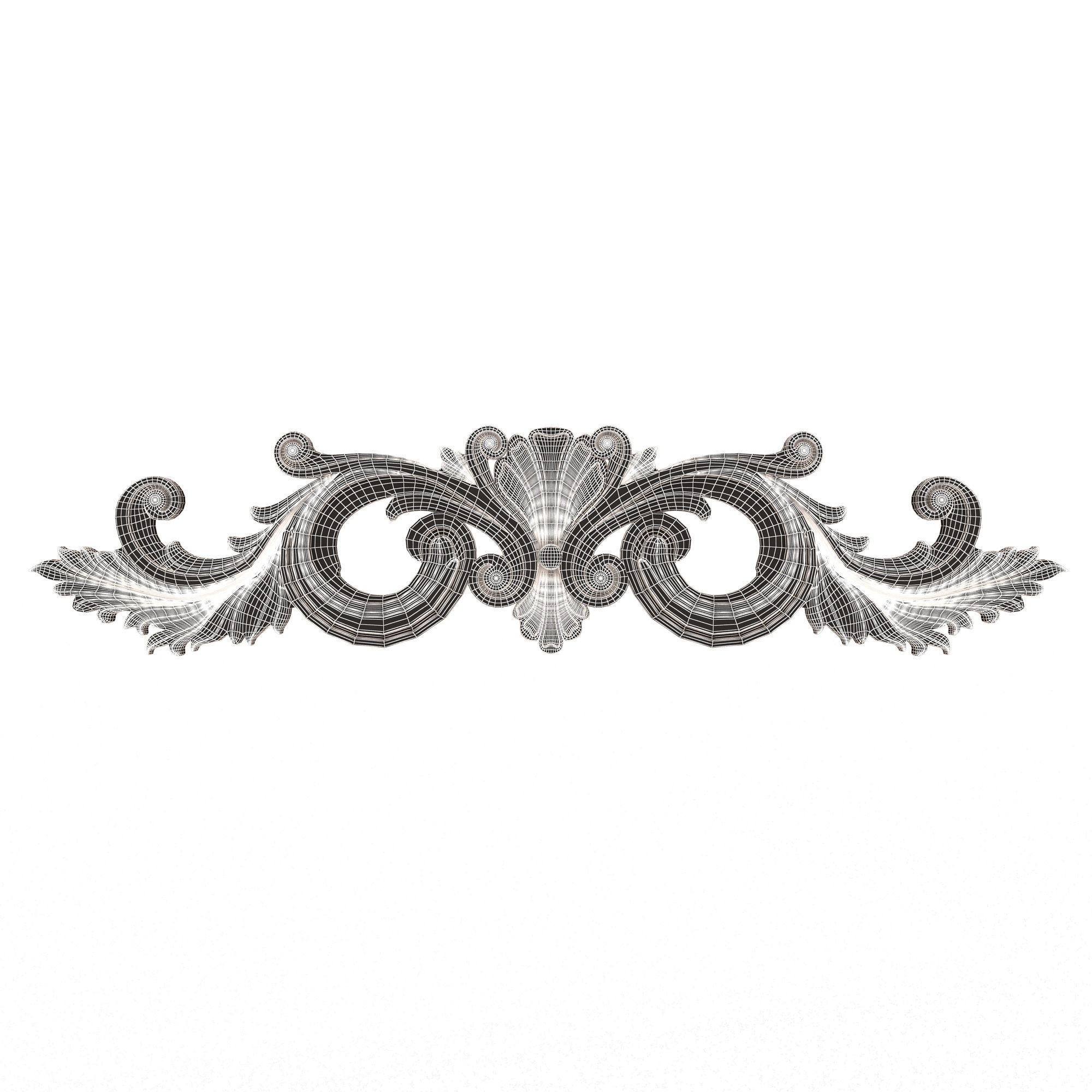 Collection of Carved Plaster Molding Decorations Low-poly 3D model_53