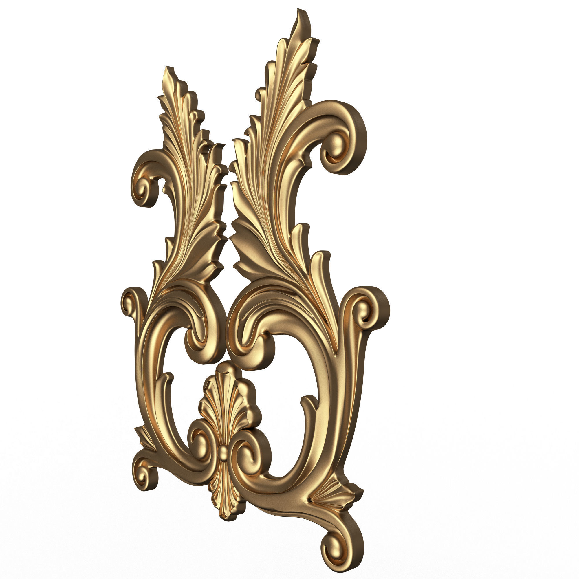 Collection of Carved Plaster Molding Decorations Low-poly 3D model_37