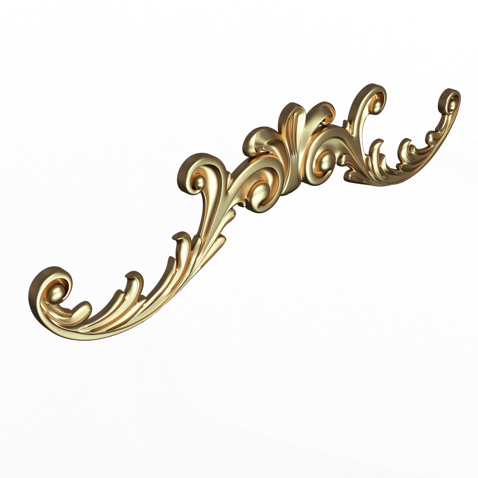 Collection of Carved Plaster Molding Decorations Low-poly 3D model_2